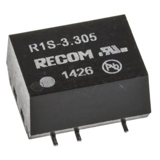 Recom DC/DC Converter Surface Mount 5V Output Voltage 200mA Output Current 1W Power R1S-3.305