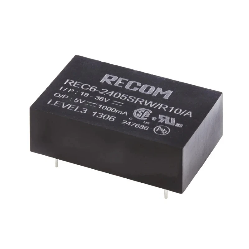 Recom DC/DC Converter Through Hole, 5V DC Output, 1A Output Current, 36V Maximum Input Voltage, 6W Power, Model REC6