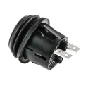 ZF KF Series Waterproof Momentary Push Button Switch, Panel Mount, 20.2 mm Cutout, SPST, Black LED, IP65, 28 V KFB2DNA1BBB