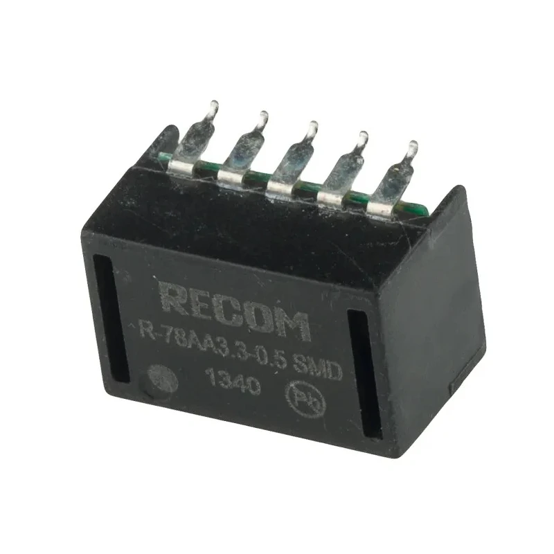 Recom Switching Regulator Surface Mount 3.3V DC Output 500mA 1.65W Efficiency 91% R-78AA3.3-0.5SMD