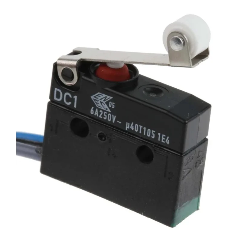 ZF Short Roller Lever Micro Switch, Pre-Wired Terminal, 6A, 250 V AC, SPDT, IP6K7 DC1C-C3RB