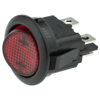ZF Illuminated DPST On-Off On-Off Rocker Switch Panel Red Actuator 10A Polyamide 66 RRA32H3BBREN