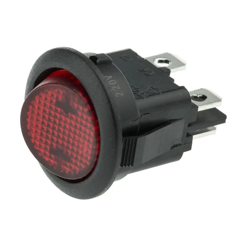 ZF Illuminated DPST On-Off On-Off Rocker Switch Panel Red Actuator 10A Polyamide 66 RRA32H3BBREN