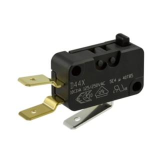 ZF Button Micro Switch, Tab Terminal, 10A, 250 V ac, SPDT, IP40 D449-V3AA