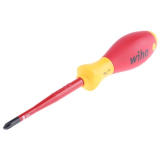Wiha Insulated Screwdriver PH2 Tip 100 mm Blade VDE/1000V Approved Bi-Material Handle 218mm Overall 35394