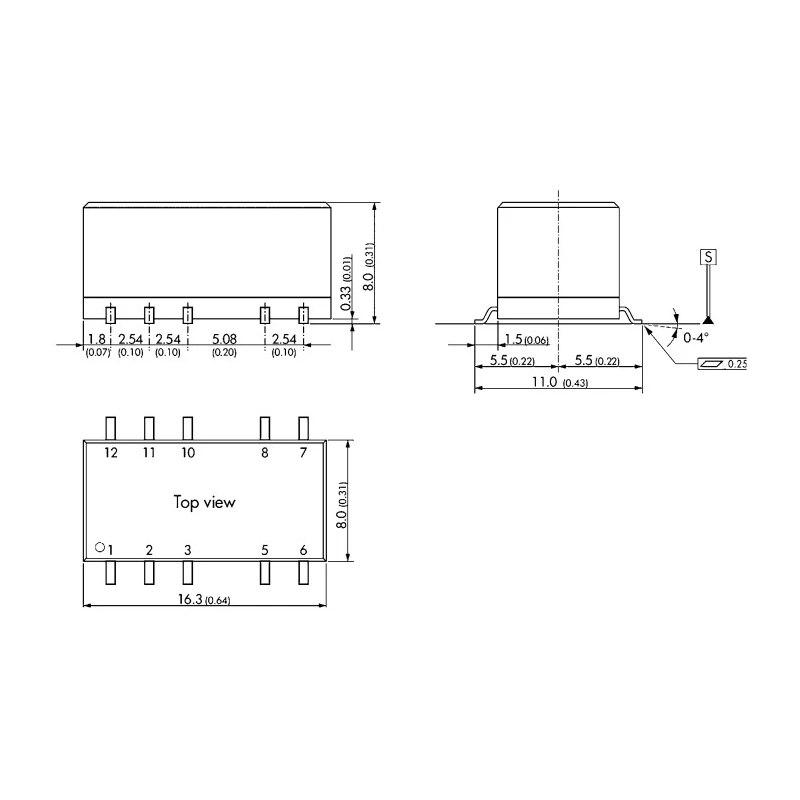 TRACOPOWER 1W Surface Mount DC/DC Converter 5V DC Output 200mA Input 4.5V-5.5V TES 1-0511V