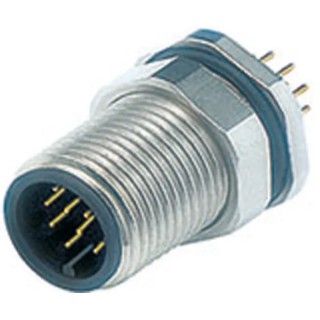 binder Circular Connector M12, 12 Contacts, Panel Mount, Plug Male, IP67 Rated, Die Cast Zinc Housing, Gold 09-3491-969-12