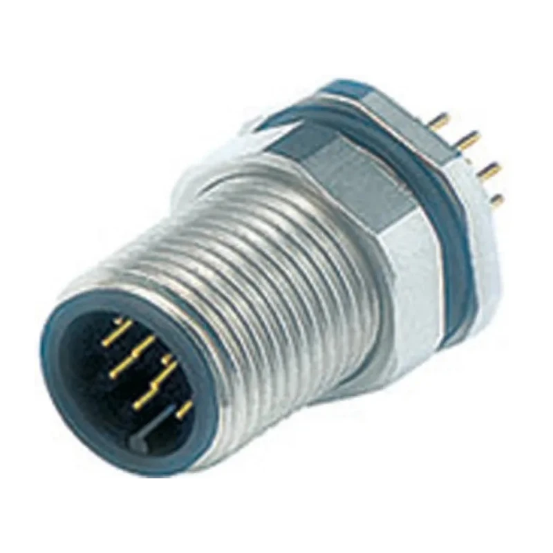 binder Circular Connector M12, 12 Contacts, Panel Mount, Plug Male, IP67 Rated, Die Cast Zinc Housing, Gold 09-3491-969-12