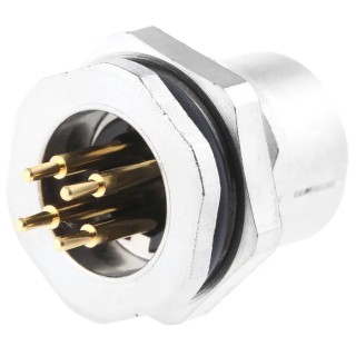 binder Circular Connector M12 Socket, Female, Panel Mount, 4 Contacts, IP67, 713 Series 09-3432-90-04