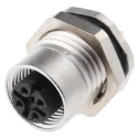 binder Circular Connector M12 Socket, Female, Panel Mount, 4 Contacts, IP67, 713 Series 09-3432-90-04