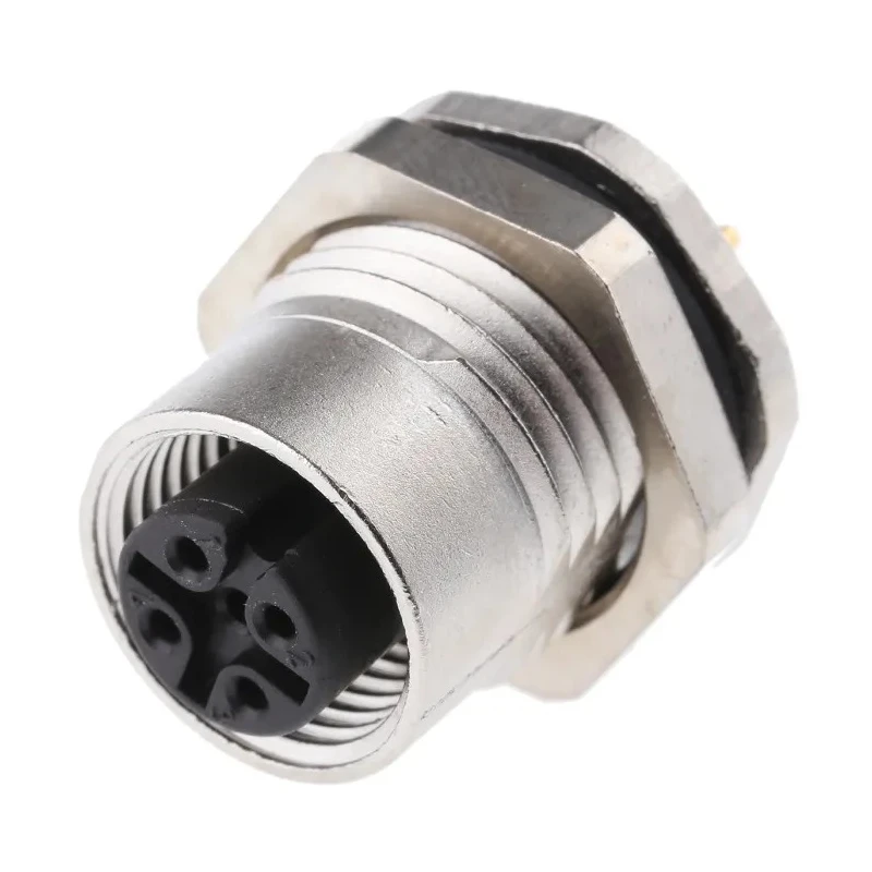 binder Circular Connector M12 Socket, Female, Panel Mount, 4 Contacts, IP67, 713 Series 09-3432-90-04