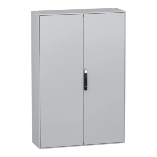 Schneider Electric PanelSeT SM Series Steel 2-Door Floor Standing Enclosure, Opaque Door, IP55 Rated, 1200 mm NSYSM1812402DP