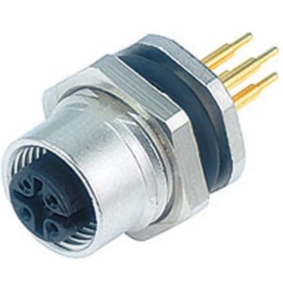 binder Circular Connector, 4 Contacts, Panel Mount, M12 Connector, Socket, Female, IP67, 713 Series 09-3432-92-04