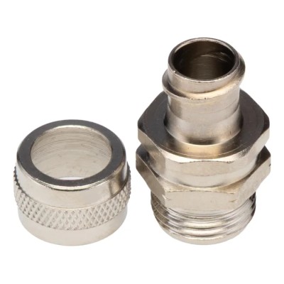 Adaptaflex Nickel Plated Brass Conduit Fitting 12 mm Nominal Size PG9 Thread IP54 Rated 7TCA296020R0069 SP12/PG9/B