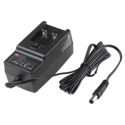MEAN WELL AC/DC Adapter AUS, CH, EU, UK, US/Japan 264V AC Input 24V DC Output 750mA GE18I24-P1J
