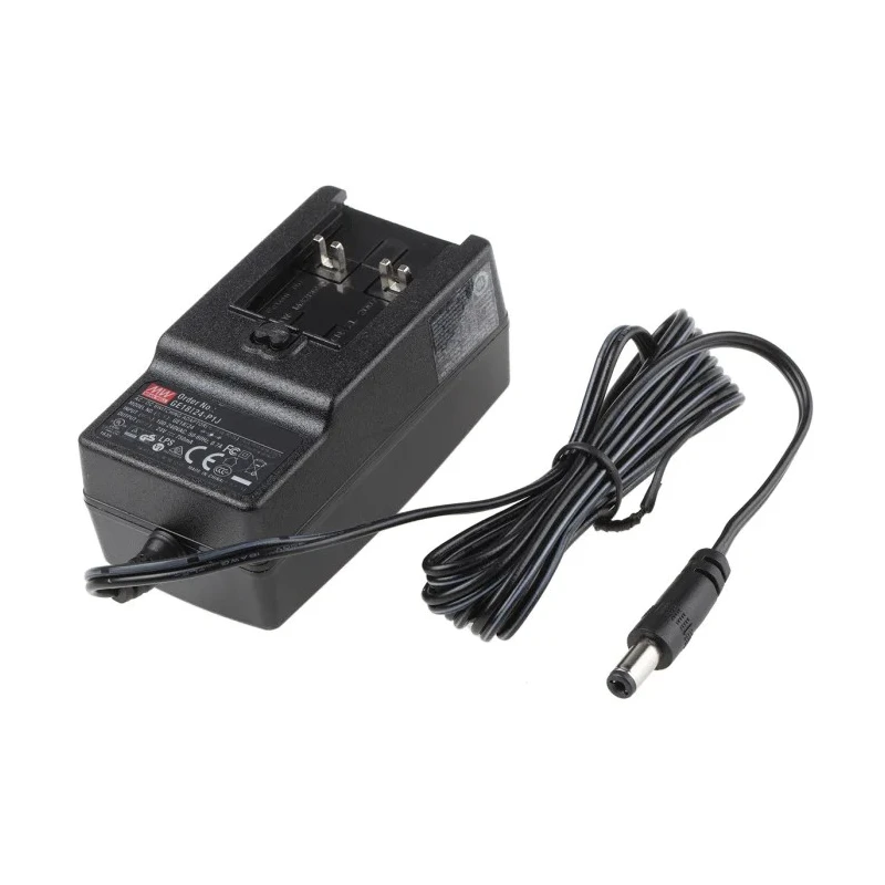 MEAN WELL AC/DC Adapter AUS, CH, EU, UK, US/Japan 264V AC Input 24V DC Output 750mA GE18I24-P1J