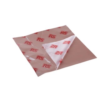 RS PRO Self-Adhesive Thermal Interface Sheet, 0.5 mm Thickness, 2.2 W/mK Thermal Conductivity, 150 mm x 150 mm, Red, RS PRO