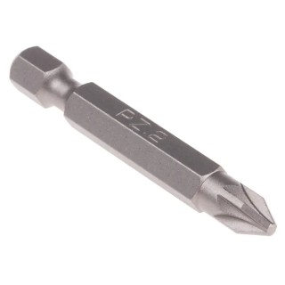 RS PRO Screwdriver Bit 1/4 in Tip PZ2 Tip Hex Drive Chrome Vanadium Steel 1-Piece 603-902