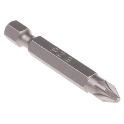 RS PRO Screwdriver Bit 1/4 in Tip PZ2 Tip Hex Drive Chrome Vanadium Steel 1-Piece 603-902