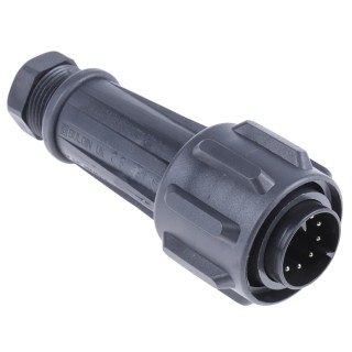 Bulgin Circular Connector, 10 Contacts, Cable Mount, Standard Size, Male Plug, IP68 Rated, Threaded Mating EXP-0911/10/P