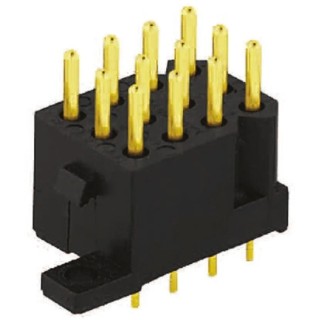 Souriau Sunbank by Eaton SMS Series Straight Through Hole Shrouded Male PCB Header, 6 Contacts, 2 Rows, 13A Current SMS6GE4
