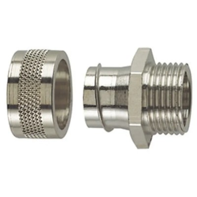 HellermannTyton Conduit Fitting Fixed External Thread Nickel-Plated Brass, 25 mm Nominal Size 166-31005 PCS25-FM-M25-NPB-ML