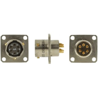 Amphenol Limited MIL Spec Circular Connector 6 Contacts Female Nickel Iron Alloy Straight Box Mount 62GB-12E10-06SN(416)