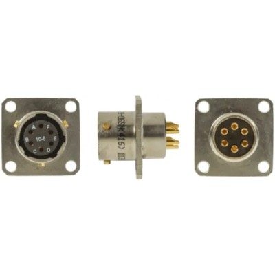 Amphenol Limited MIL Spec Circular Connector 6 Contacts Female Nickel Iron Alloy Straight Box Mount 62GB-12E10-06SN(416)
