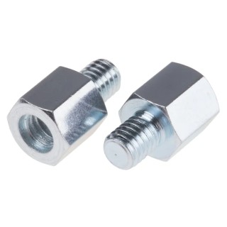 RS PRO Steel Hex Standoff M6, 10 mm Body Length, 7.5 mm Stud Length, Zinc Plated Finish 603-485
