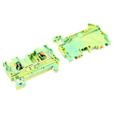 Phoenix Contact 2-Way PT 4-PE Earth Terminal Block, 6mm² Cable CSA, 10AWG, 24 AWG Wire, Push-In Termination 3211766