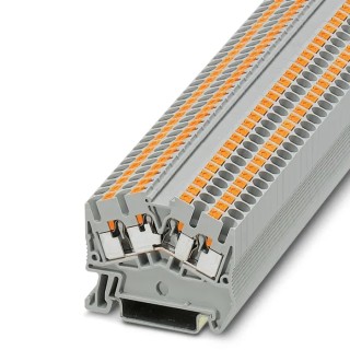 Phoenix Contact Feed Through Terminal Block PTS 2.5-QUATTRO Series, Grey, 0.14mm² to 4 mm², 1-Level, Push-in, 24A 3211993