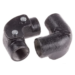 RS PRO Conduit Enamelled Conduit Fitting 20 mm Nominal Size M20 Steel Black 606-125