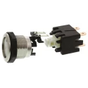 Schurter Illuminated Push Button Switch, Latching, Panel Mount, 19 mm Cutout, DPDT, Blue LED, IP00 IP64 1241.6823.1124000