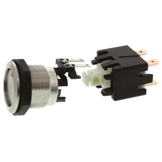Schurter Illuminated Push Button Switch, Latching, Panel Mount, 19 mm Cutout, DPDT, Blue LED, IP00 IP64 1241.6823.1124000
