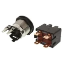 Schurter Illuminated Push Button Switch, Latching, Panel Mount, 19 mm Cutout, DPDT, Blue LED, IP00 IP64 1241.6823.1124000
