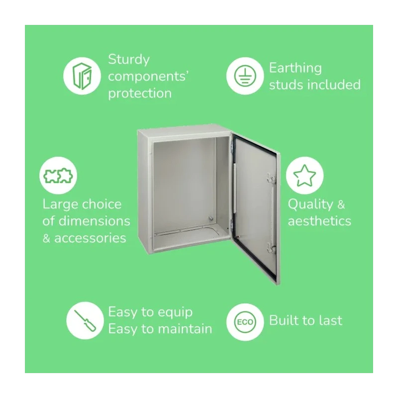 Schneider Electric Spacial CRN Series Steel Wall Box IP66 800 mm x 800 mm x 300 mm NSYCRN88300