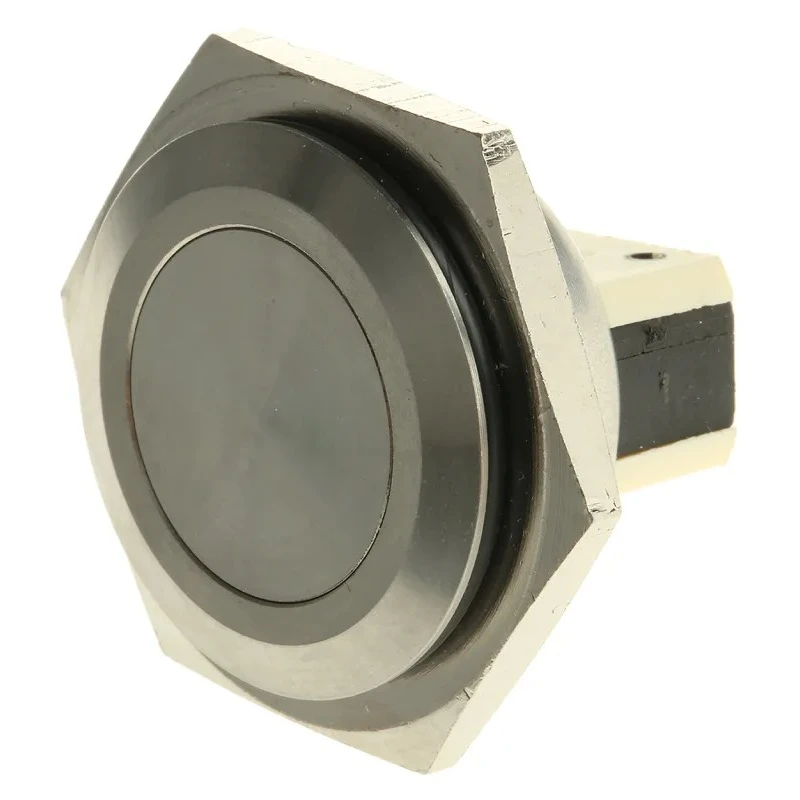 Bulgin Stainless Steel Momentary Push Button Switch, Panel Mount, 25.8 mm Cutout, SPST, IP66, 28V DC 250V AC, 5A MP0038