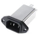 Schaffner 250V AC 6A Panel Mount IEC Filter Male Faston FN9233UF2-6-06