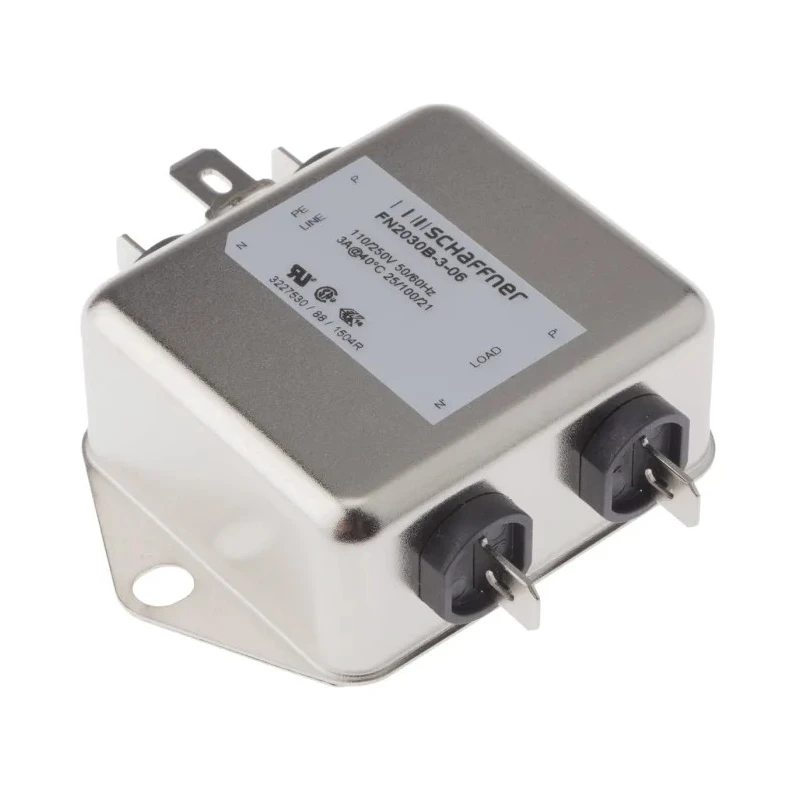Schaffner Chassis Mount EMI Filter 3A 250V AC/DC 400Hz Fast-On Termination FN2030