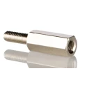 RS PRO M3 Hexagonal Brass Standoff, 15 mm Body Length, 8 mm Stud Length, Nickel Finish 606-692