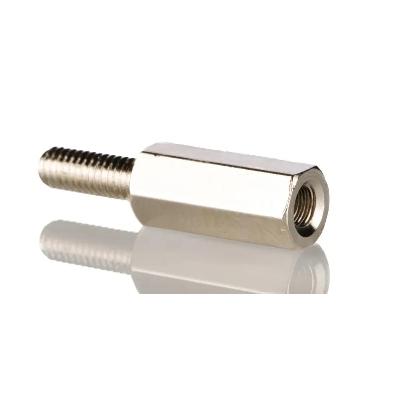RS PRO M3 Hexagonal Brass Standoff, 15 mm Body Length, 8 mm Stud Length, Nickel Finish 606-692