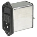 Schurter 250V AC 6A Panel Mount IEC Connector Male Quick Connect DD12.6111.111