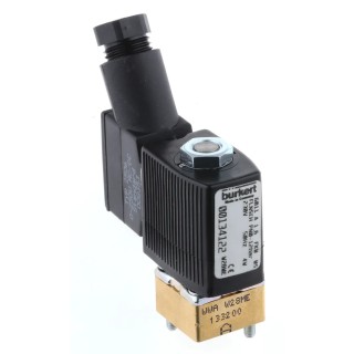 Burkert 2 Port Normally Closed Brass Body Solenoid Valve 230V AC 6011 Series 134122