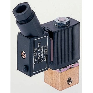 Burkert 2 Port NC Brass Body Solenoid Valve 24V AC, 3.18 mm Inlet/Outlet, 1.6 mm Orifice Diameter Model 134092