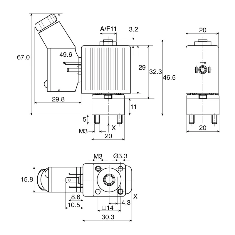 Burkert Brass Two-Port Normally Closed Solenoid Valve 24V DC, 1.6mm Orifice, 6 bar Max Pressure 134119