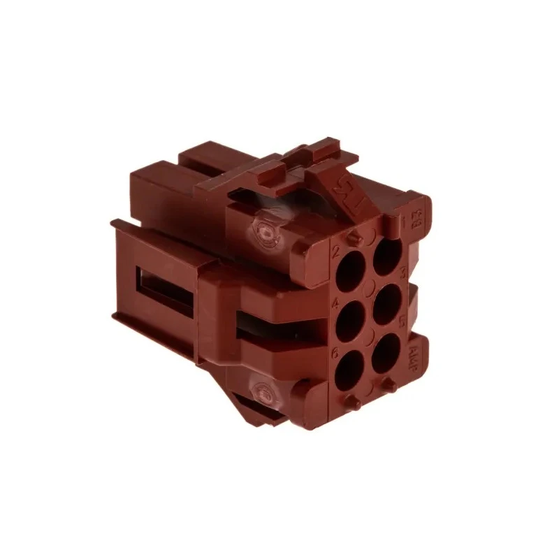 TE Connectivity AMP MR Male Connector Housing 6 Contacts 3 Row Straight 4.19 mm Pitch 1-640520-0