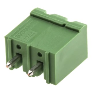 TE Connectivity Buchanan Series Pluggable Terminal Block, 2-Contact, 5.08 mm Pitch, 1 Row, 15A, 300V AC, Nylon 796636-2