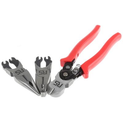 RS PRO 3-Piece 3 In 1 High Leverage Plier Set Combination, Cutters, Long Nose Pliers 710-0646