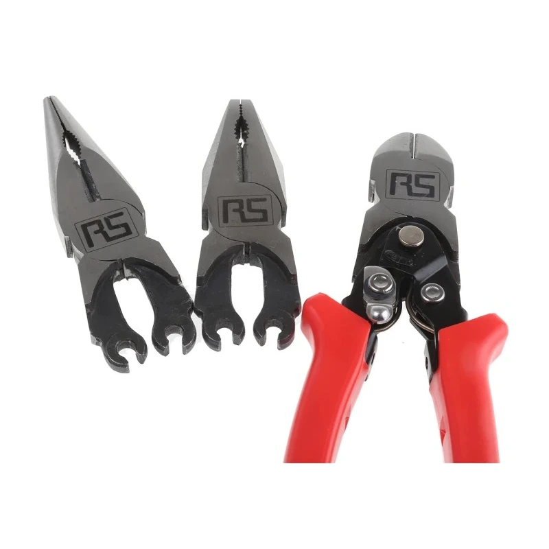 RS PRO 3-Piece 3 In 1 High Leverage Plier Set Combination, Cutters, Long Nose Pliers 710-0646