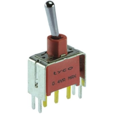 TE Connectivity PCB Mount Toggle Switch On-On SPDT Through Hole Terminal 28V DC 115V AC Gemini A Series 3-1825136-7